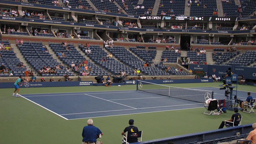 US Open Tennis - courtside corner