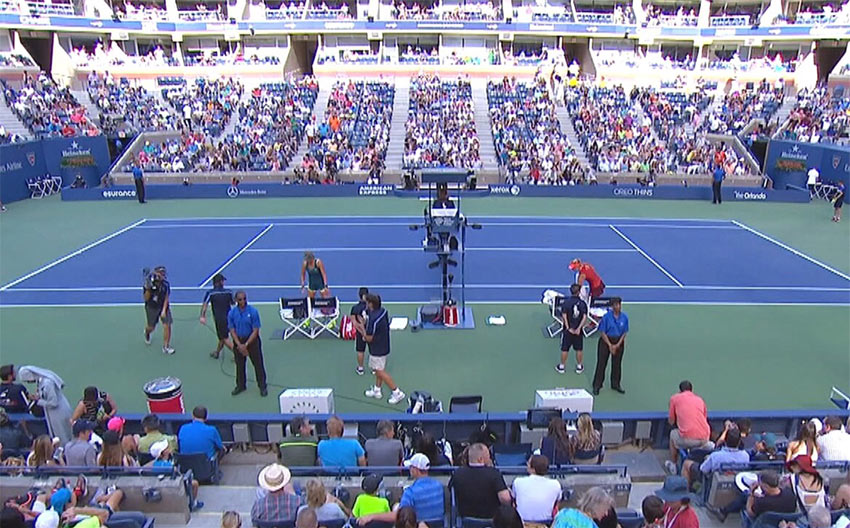 US Open Tennis - courtside